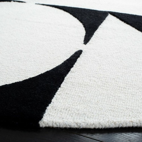 Dave Geometric Black & White Hand-Tufted 100% Wool Soft Area Rug Carpet - Picture 12 of 12