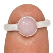 Natural Peruvian Pink Opal 925 Sterling Silver Ring Jewelry s.6 CR66639
