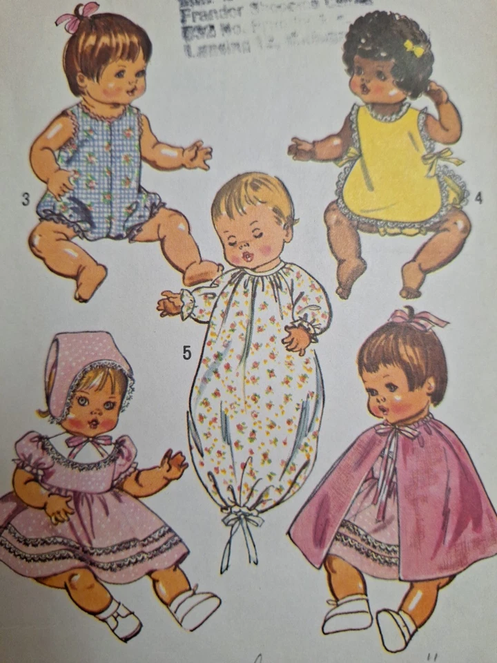 14" Doll Clothing Wardrobe Simplicity 5275 Sewing Pattern Cut VTG Vinyl Body - Image 3 of 4