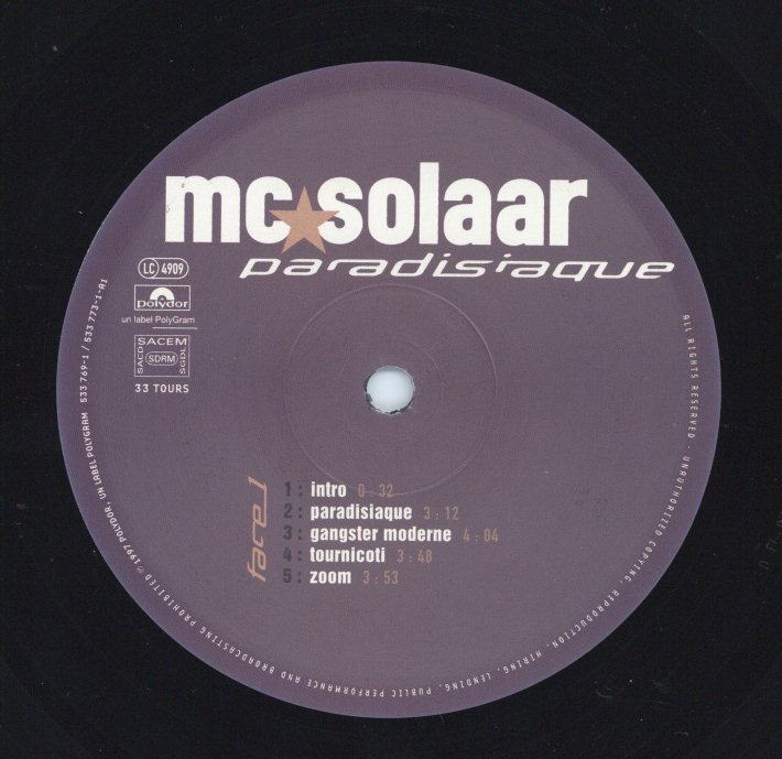 MC Solaar - Paradisiaque '97 2xLP FRANCE ORG!EX+/EX+ | eBay