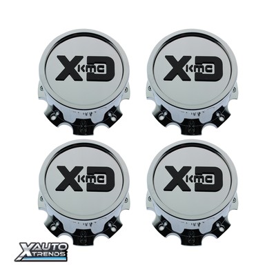 4 x XD Series DUALLY REAR Wheel Center Cap Chrome 1079L199RCH-H122