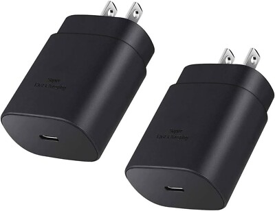 (2-Pack) ORIGINAL Samsung Galaxy A16  Super Fast Charging 25W Wall Charger BLACK