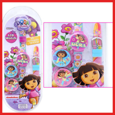 Dora The Explorer Digital LCD Flip Wrist Watch with Extra Face