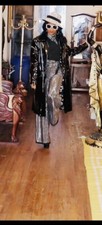 New Escada Full Length Stylish Black Patent Leather Coat Jacket 42 S-m 4-10