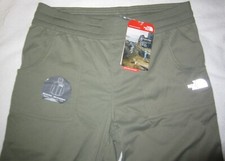 THE NORTH FACE NEW Olive Green Hiking Athletic Capris Crop Pants Girls Sz 14 16