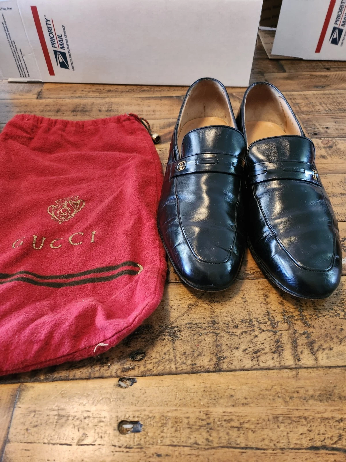 Mocassins vintage Gucci homme en cuir noir EU 41 US 7,5 [C]
