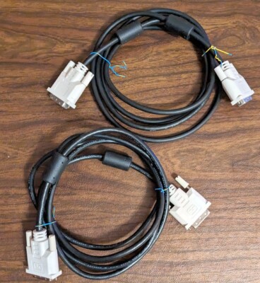 (Lot of 2) 6' DVI cables (standard DVI-D) EXCELLENT COND (for Charity)