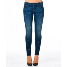 Cult of Individuality Zen Mid Rise White Gold Paint Splatter Jeans Flake NWT 26