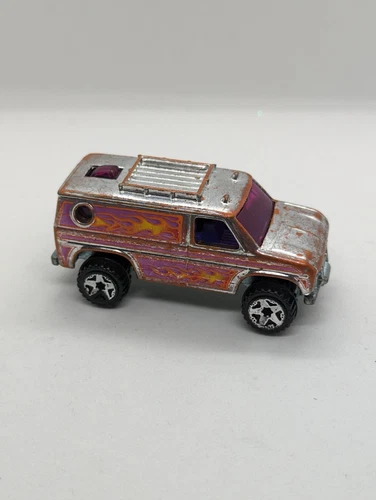 Vintage 1977 Hot Wheels Baja Breaker Chrome Van Flame Rare Diecast