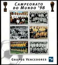 Angola 1997 - World Cup Soccer - Sheet of 6 Stamps - Scott #998 - MNH