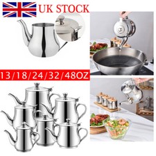 Stainless Steel Metal Teapot Cafe Tea Coffee Drink Restaurant Kitchen Flip Lid