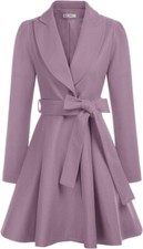Grace Karin Women Wool Blends A Line Trench Coat Buttons Up Size M