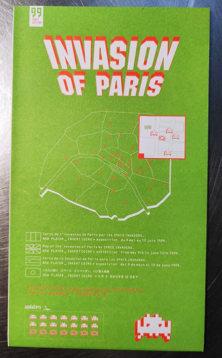 コレクション Invader map \"invasion de Paris\" Invader Invasion De Paris (Signed Print) 2011 | For Sale