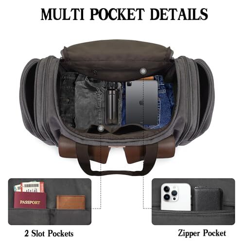 Canvas Duffle Bag for Men 50L Travel Duffel Bags Expandable Large50L