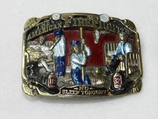 1986 The American Fire Fighter No Sleep Tonight Vintage Belt Buckle