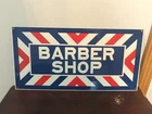 Vintage Ande Rooney's Porcelain Enameled Barber Shop Sign 18" X 9"