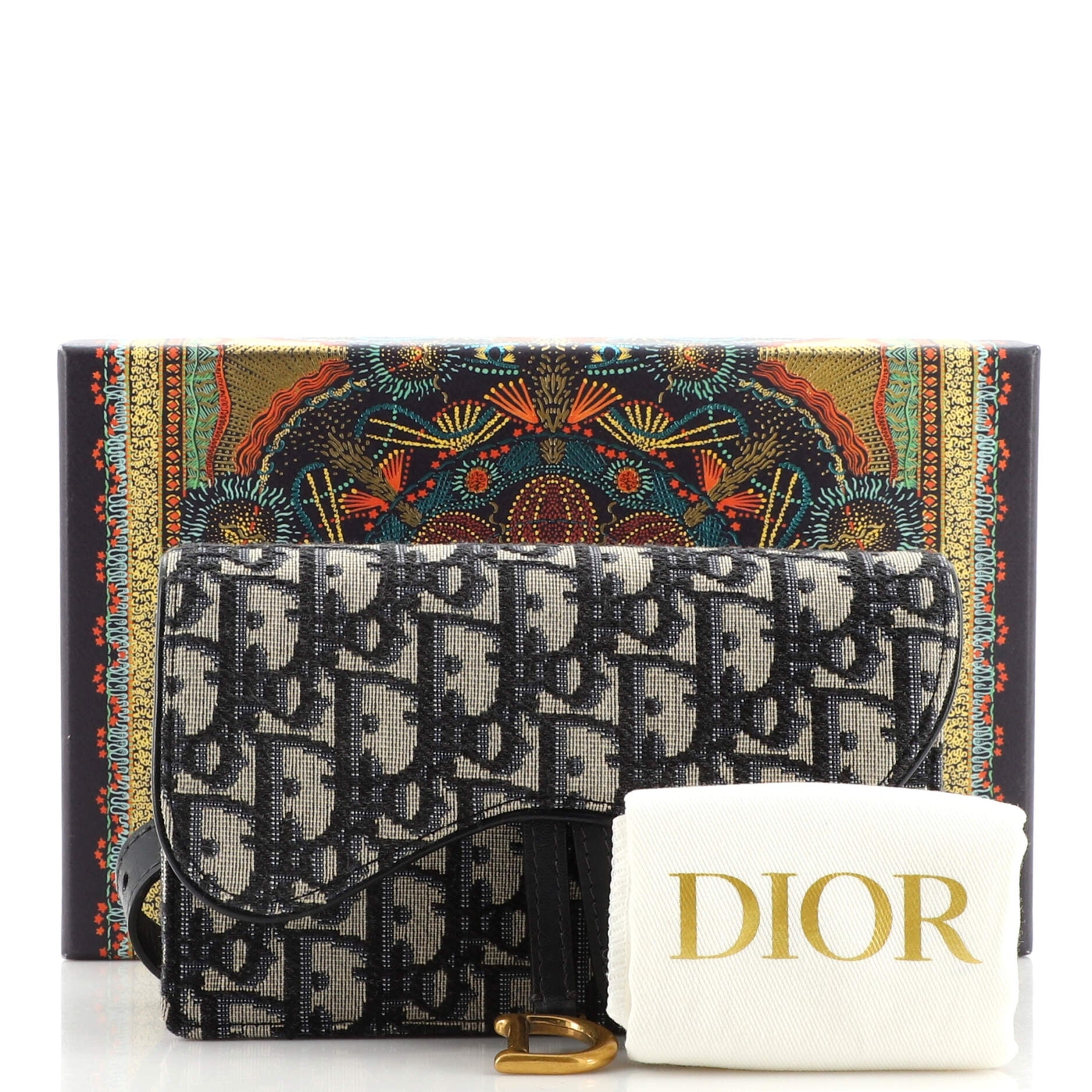 Christian Dior Saddle Rectangular Belt Bag Oblique Ca… Gem