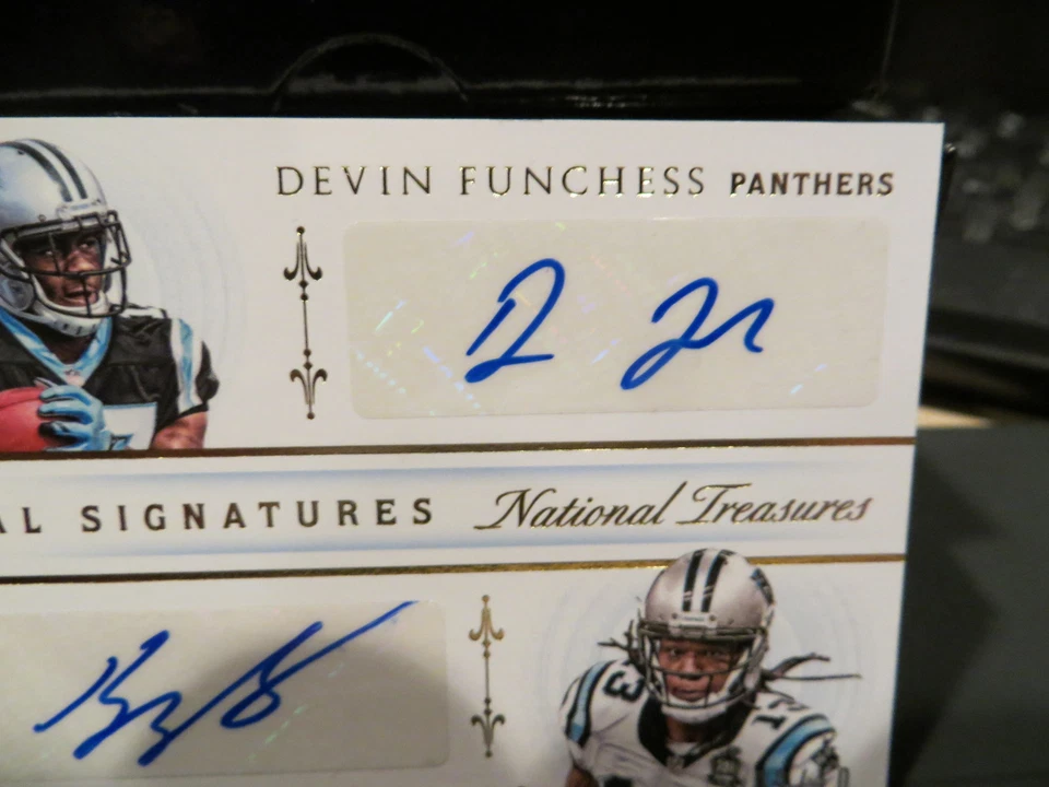 National Treasures Dual Autograph Panthers Kelvin Benjamin Funchess 09/10  2015 - Image 3 of 4
