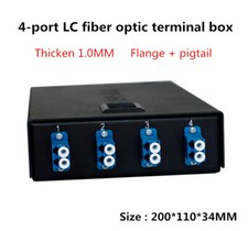 4-port LC fiber optic terminal box thickened 1.0MM including flange  pigtail