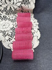 Vintage Plastic Hair Rollers / Curlers Pink Lot of 7 - Medium 1 Diameter