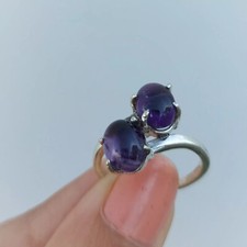 Amethyst Gemstone 925 Sterling Silver Ring Birthday Gifts Handmade Jewelry D-470
