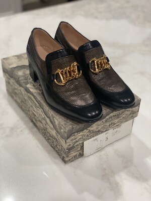 ローファー・オックスフォード Ebal Horsebit Lizard-Embossed Leather Chain Loafers Gucci Ebal Horsebit Lizard-Embossed Leather Chain Loafers