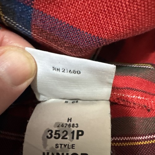 Dennis Skort Junior J5 Red Plaid Elastic Waist Made In USA Pocket - Picture 10 of 15