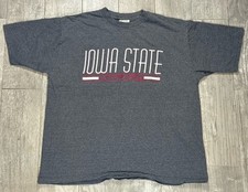 Vintage Iowa State T Shirt Mens XL Made in USA The Cotton Exchange Gray Retro