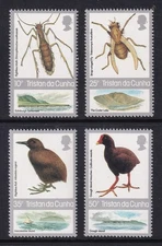 TRISTAN DA CUNHA 1987 QEII Flightless Insects and Birds set of 4 SG 422-25 MNH**
