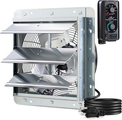 12'' Wall Mounted Shutter Exhaust Fan with Thermostat and Variable Speed controll