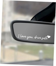 4PCS Car Stickers,Cars Decals,Car Accessories Vinyl I Love You Drive Safe White