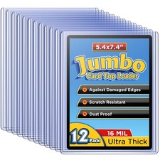 Jumbo Card Hard Sleeves - 12 Pack Rigid Top Loaders for Cards, Clear