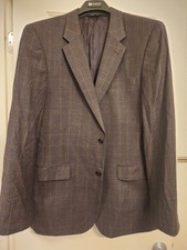 Jos. A. Bank 100 Wool Brown Plaid Blazer Mens 44L