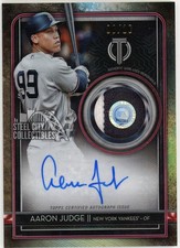 Aaron Judge 2020 Topps Tribute Patch Autograph Card #TAP-AJ 8/10