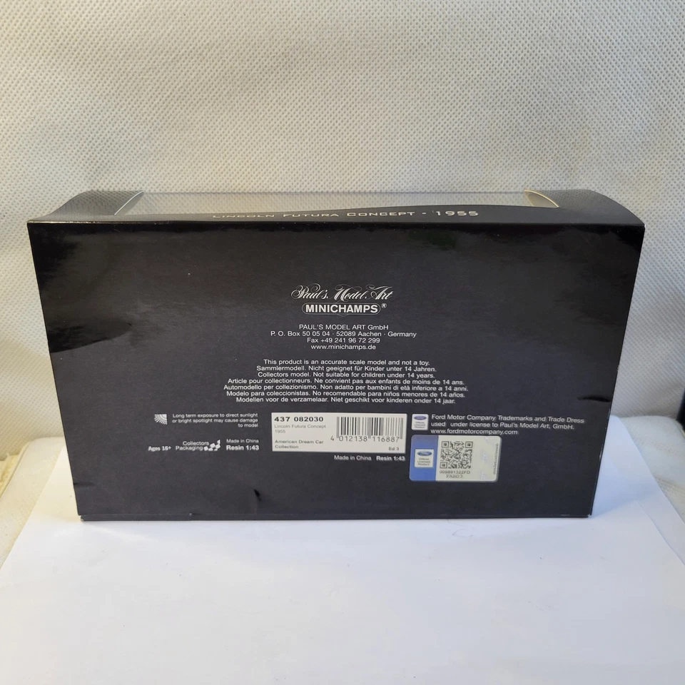 Minichamps 1955 Lincoln Futura Concept Met Pearl White Model Car 1:43 - #53/999 - Image 3 of 4