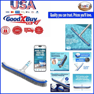 #ad Heavy Duty 18 Inch Stainless Steel Pool Brush for Concrete and Tile Cleaning ... $38.16