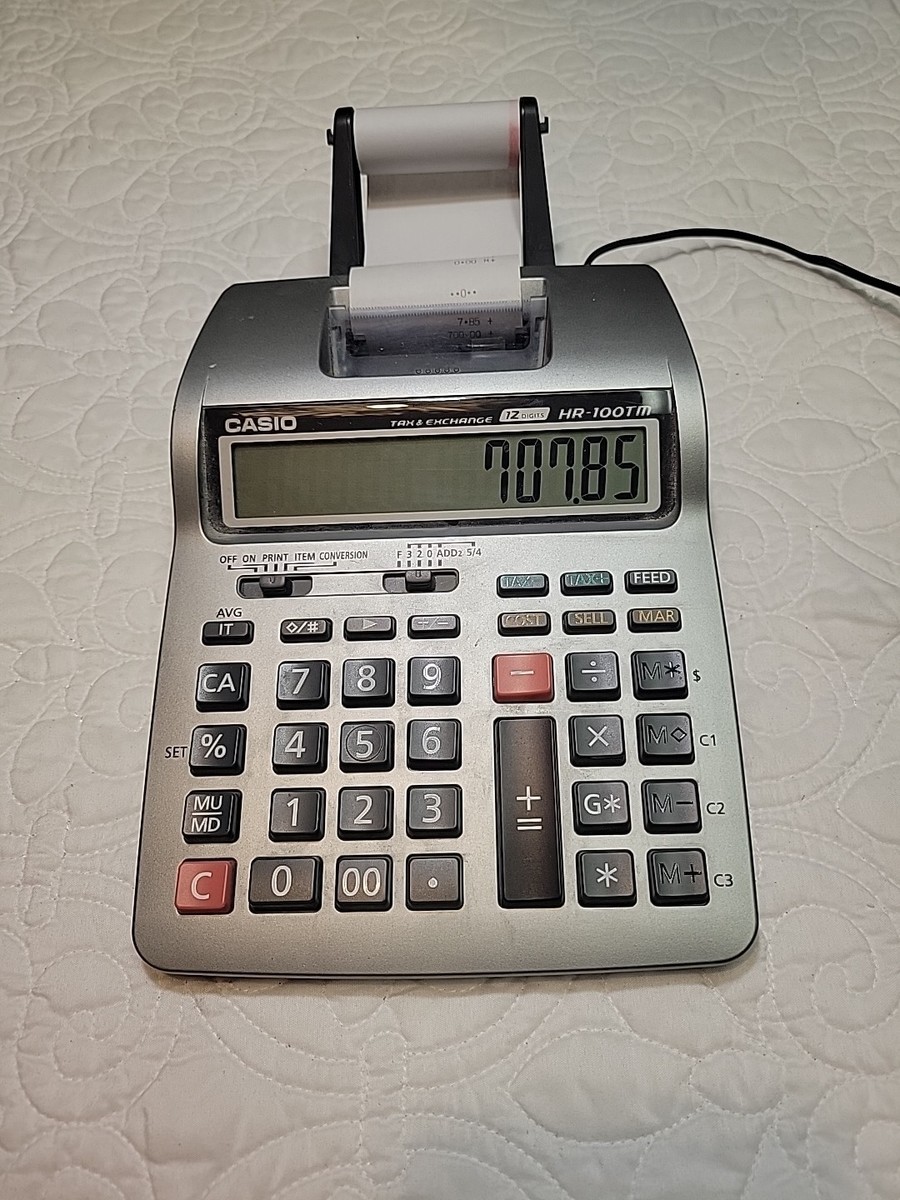Casio HR-100TM Printing Calculator - Tested Works! | eBay