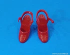 Vintage Superstar Barbie Doll Red Strappy Heels / Shoes MINTY ~ 1970's