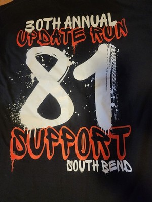 Hells Angels 30th Update Run 81 Support South Bend Mens Graphic T-Shirt Black XL