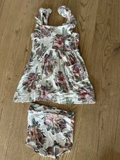 Kate Quinn Matching Set Toddler 2t 18months Dress Bloomers Cactus Flowers Bundle