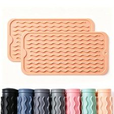 2 Pack Silicone Dish Drying Mat for Kitchen Counter Faucet Protector Under Si...