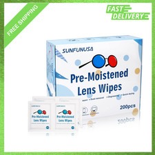 Lens Cleaning Wipes 200 Count, Pre-Moistened, Individually Wrapped, Streak Free