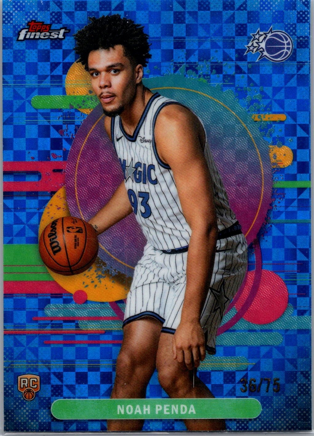 2025-26 Topps Finest - Uncommon Noah Penda #121 Blue X-Fractor 36/75 (RC)