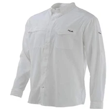 HUK Men's Tide Performance Button Down White Large NWOT D