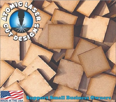 100mm Square Bases x3 MDF Miniatures Laser Cut FAST FREE SHIPPING #1 USA SELLER