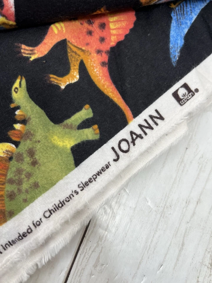 Bright Color Dinosaur Print Flannel Fabric 1 Yard 4" Wide JoAnn Snuggle - Image 3 of 4