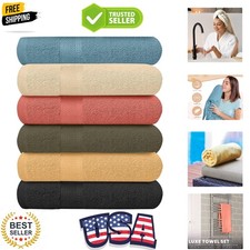 Pack of 6 Super Soft Bath Towels 27x54 - 100 Cotton, Quick-Drying  Stylish