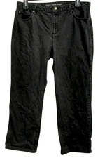 Liz Claiborne XL black denim multi pockets classic straight leg jeans