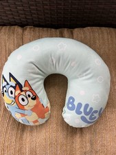 Bluey and Bingo Neck Pillow Blue Travel Kids vacation flying road trip