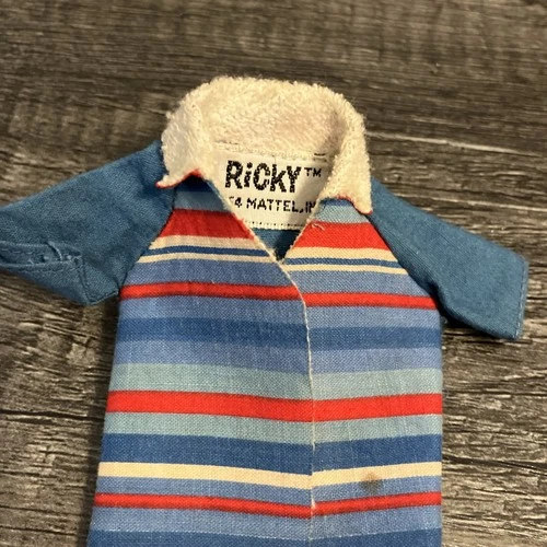 Vintage Ricky 1090 Swimsuit Top - Striped Shirt Original 1965 Mattel Fashion